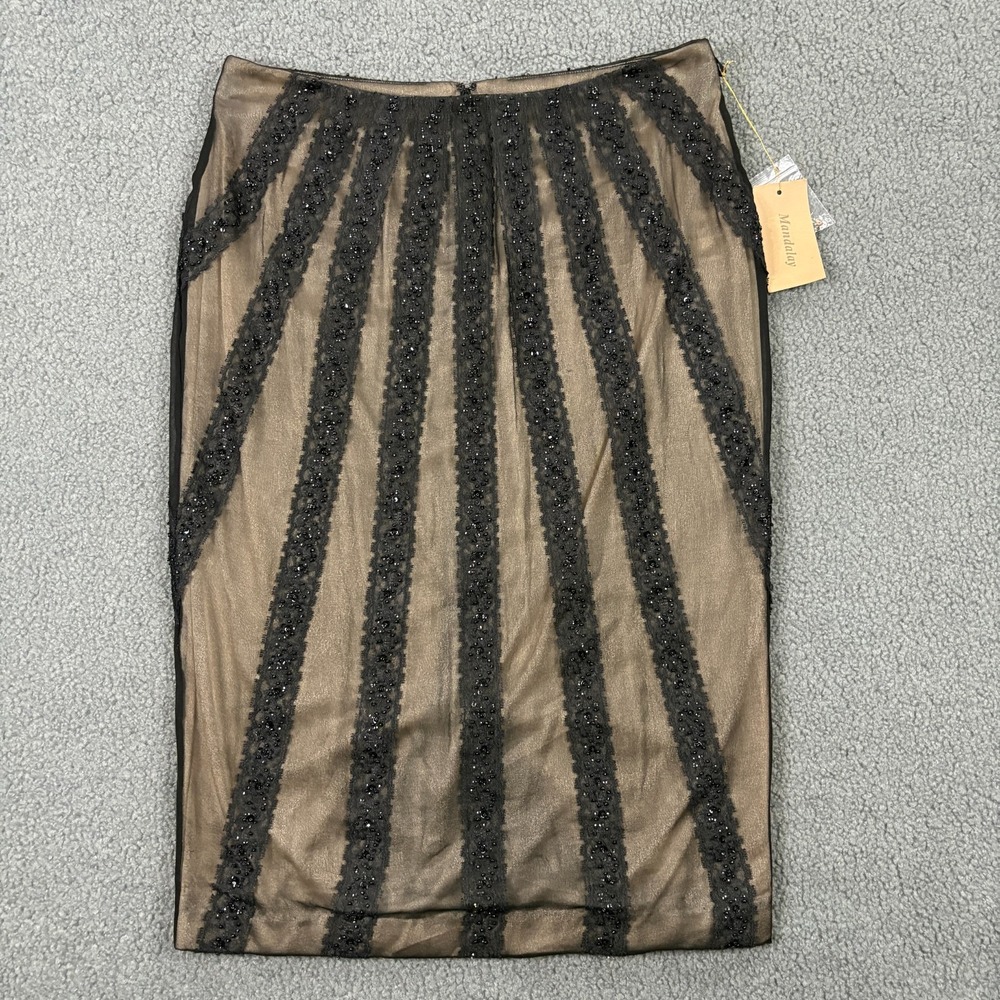 VTG Y2K Mandalay Skirt size 6 Sequin Lace Mesh Fairy Whimsigoth Cocktail Evening